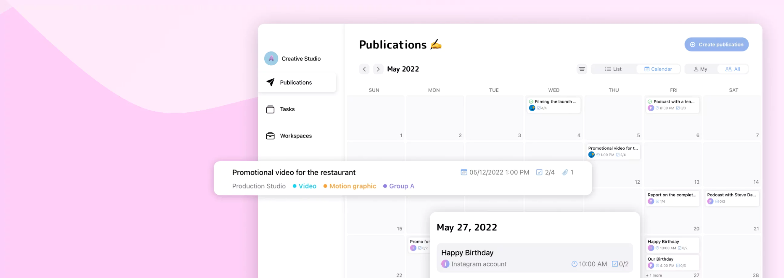 Content plan layout preview